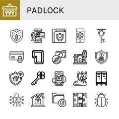 Set of padlock icons such as Keys, Protection, Secure payment, Security, Password, Key, Backup, Padlock, Data protection, Locker, Lock, Unlock, Secure, Antivirus , padlock