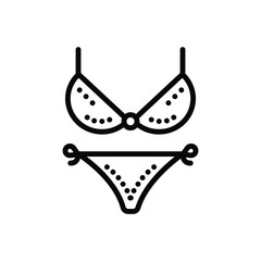 Black line icon for bikini 