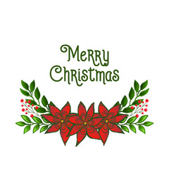 Obraz premium Pattern card merry christmas, with red flower frame in retro style. Vector