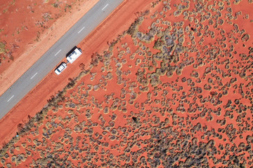 Aerial view of Central Australia travelers