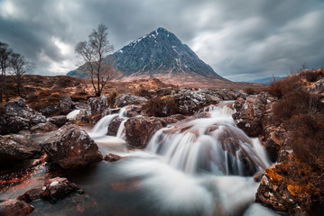 Glencoe Etive Mor mountain waterfall