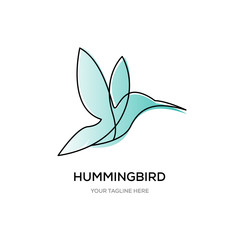 hummingbirds line logo designs