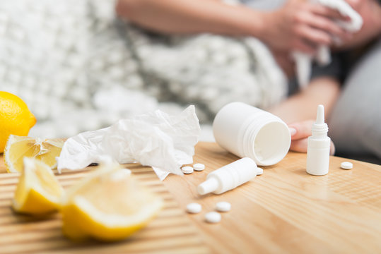 Young girl caught cold and flu