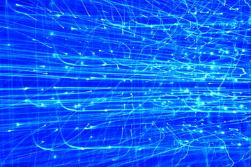 Abstract blurred pattern of light  in blue tones