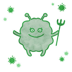 緑のカビ　キャラクターイラスト