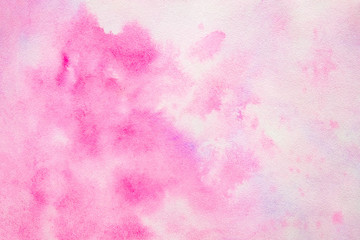 Fototapeta na wymiar abstract pink watercolor background, tender, pastel, magenta splashes, drops, smudges. Artistic background with paper texture.