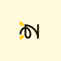 Letter N Leaf Naturally Icon Logo Design Template Element Vector