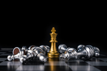 chess board game in competition play, Ideas business success concept