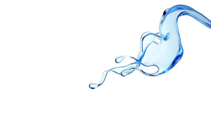 Splash fluid. 3d illustration, 3d rendering.