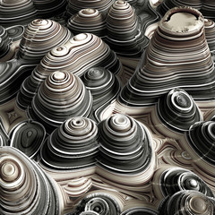 Colorful volumetric abstract background with texture. 3d illustration, 3d rendering.