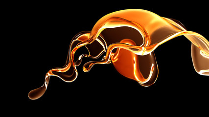 Splash fluid. 3d illustration, 3d rendering.