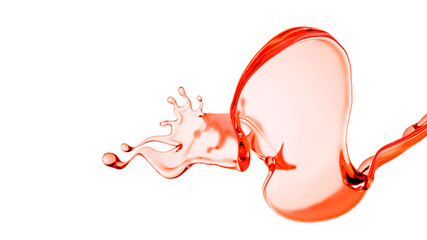 Splash fluid. 3d illustration, 3d rendering.