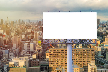large Blank billboard ready for new advertisement with sunset