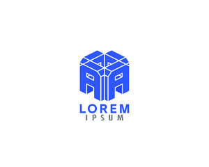 Initial A Letter 3D Awesome Three Dimensions Logo Design Template Fully Editable Vector