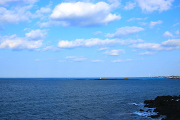 제주에 있는 서우봉 해변의 풍경이다.