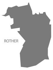 Rother grey ward map of Chesterfield district in East Midlands England UK