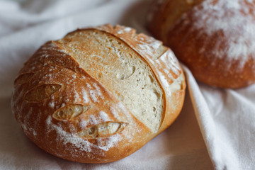 homemade cake. Homemade white bread with signature cuts