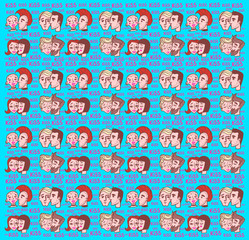 seamless pattern with kissing people, LGBT