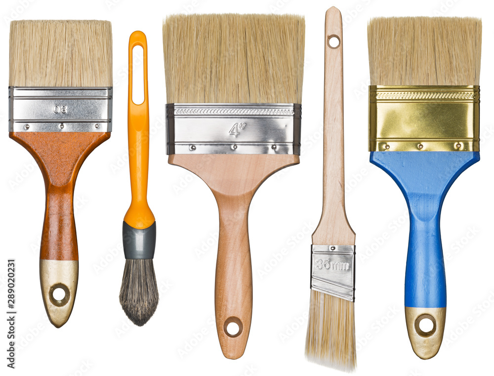 Wall mural Paint brushes isolated