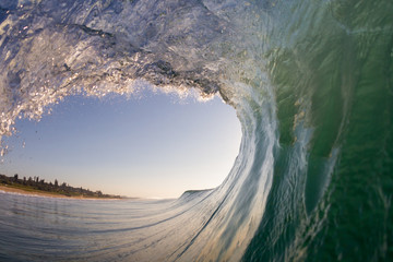 Fototapeta premium inside view of a powerful wave