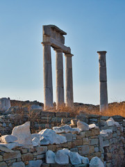 Antique columns and ruined building