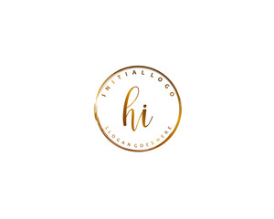 HI Initial letter logo template vector