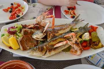 Grilled seafood platter, Croatia, Dalmatia