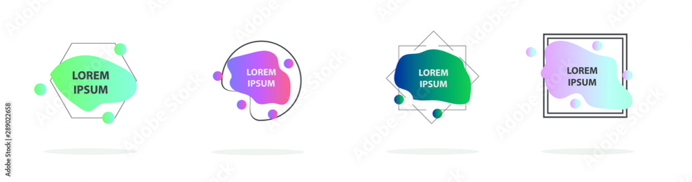 Aufkleber set of modern abstract graphic elements. gradient abstract banners with different shapes. template f