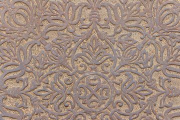 Texture of cast iron pavement for background