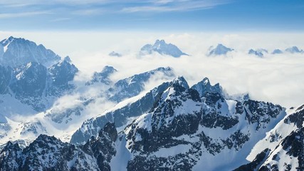 Clouds are dancing over Tatra Mountains.