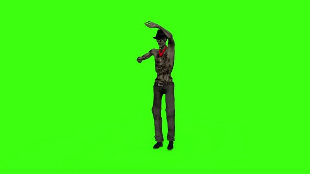 zombie dance salsa, halloween, green background, animation
