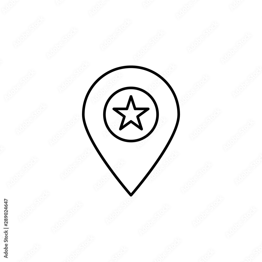 Poster location, star icon. simple thin line, outline vector of location icons for ui and ux, website or mo