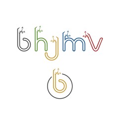 Initial logo text with leaf and branch icon vector eco nature simple