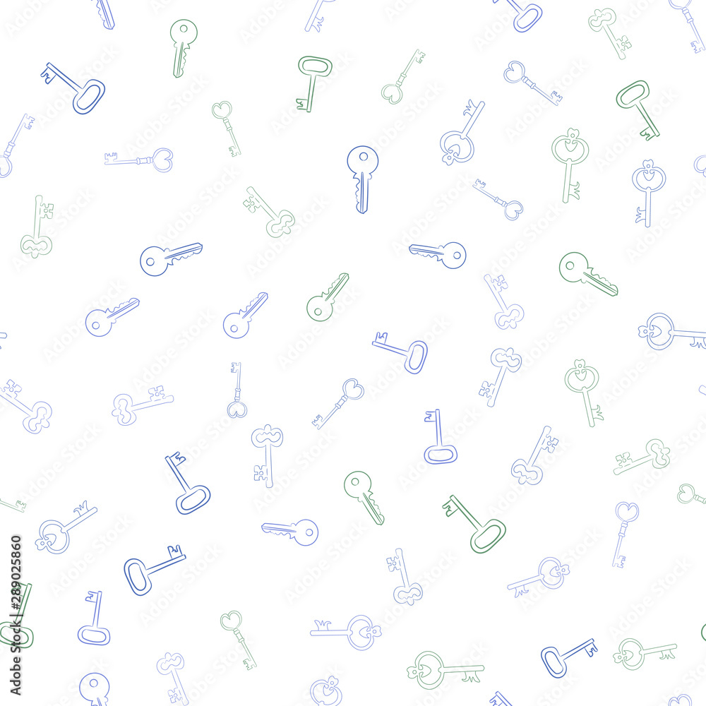 Poster seamless vector pattern with keys. texture for textile, wallpaper and backdrop