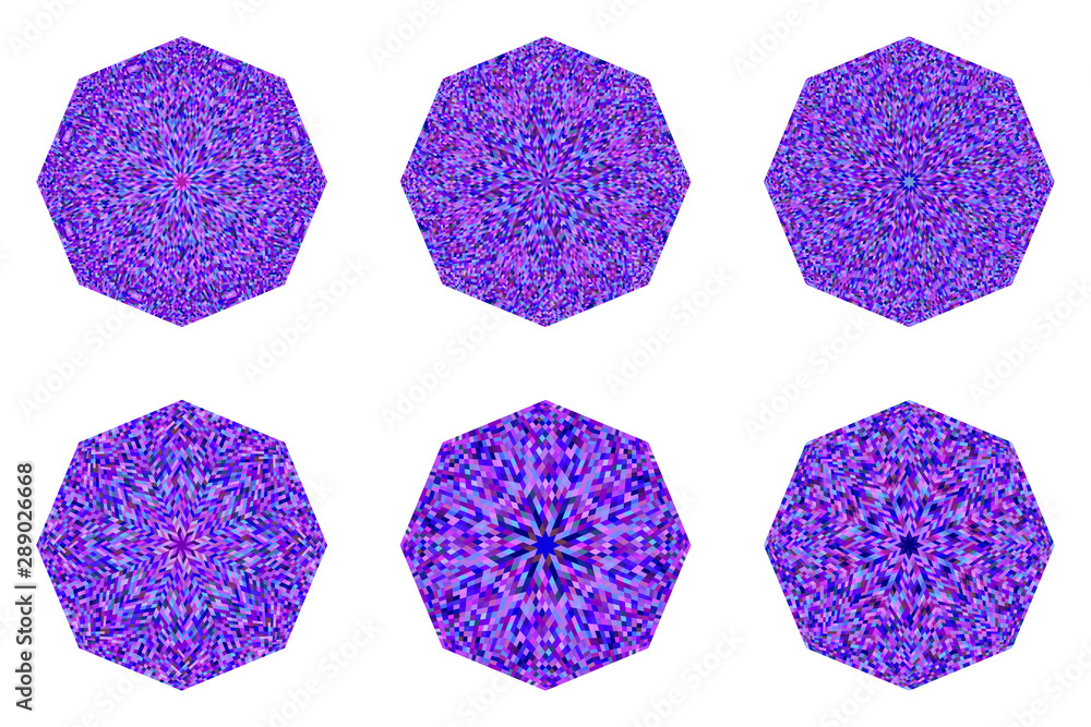 Poster abstract mosaic octagon polygon set - geometrical octagonal ornamental vector design element