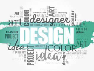 Fototapeta premium DESIGN word cloud collage, creative business concept background