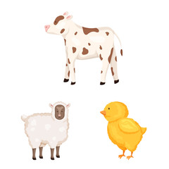 Vector design of farm and food symbol. Set of farm and countryside vector icon for stock.