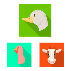 Vector design of agriculture and breeding logo. Set of agriculture and organic stock symbol for web.