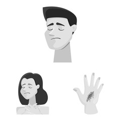 Vector design of suffering and injury symbol. Collection of suffering and damage vector icon for stock.