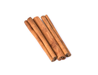Cinnamon sticks isolated on white background
