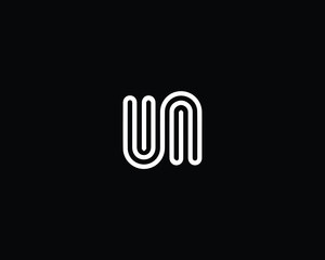 Fototapeta na wymiar Creative and Minimalist Letter UN Logo Design Icon, Editable in Vector Format in Black and White Color