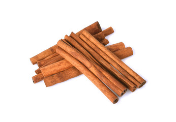 Cinnamon sticks isolated on white background