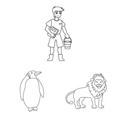 Vector design of entertainment and forest sign. Set of entertainment and park vector icon for stock.