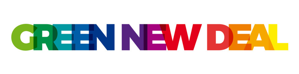 Vector Green New Deal. Broken text