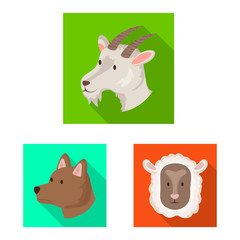 Vector design of agriculture and breeding symbol. Collection of agriculture and organic vector icon for stock.