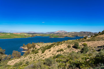 Lake Embalse del Guadalhorce, Ardales Reservoir, Malaga, Andalusia, Spain