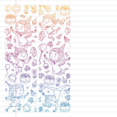 cleaning services company vector monochrome pattern on white background, drawing gradient, notebooks lined