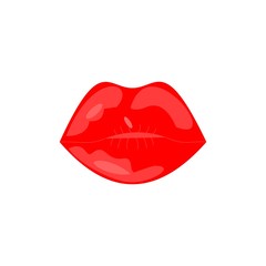 Beautiful women lips. Icon a vector template. Love icon illustration.