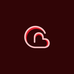 Love Line Simple Modern Icon Logo Design Template Element Vector
