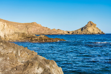 Fototapeta premium Rocky Coast of Cabo de Gata Nijar Park, Almeria, Spain